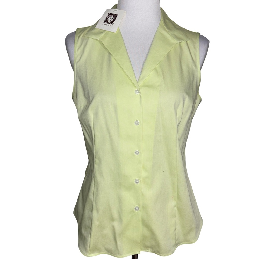 Anne Klein Yellow Sleeveless Blouse